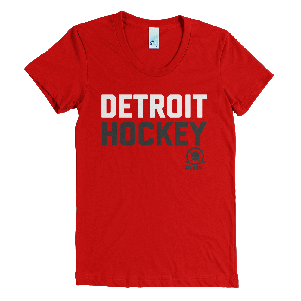 Womens Detroit Hockey T-shirt RED