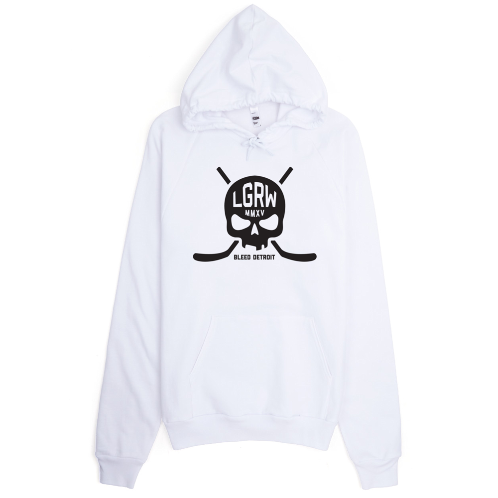 Detroit Hockey Skull Hooded Sweatshirt
