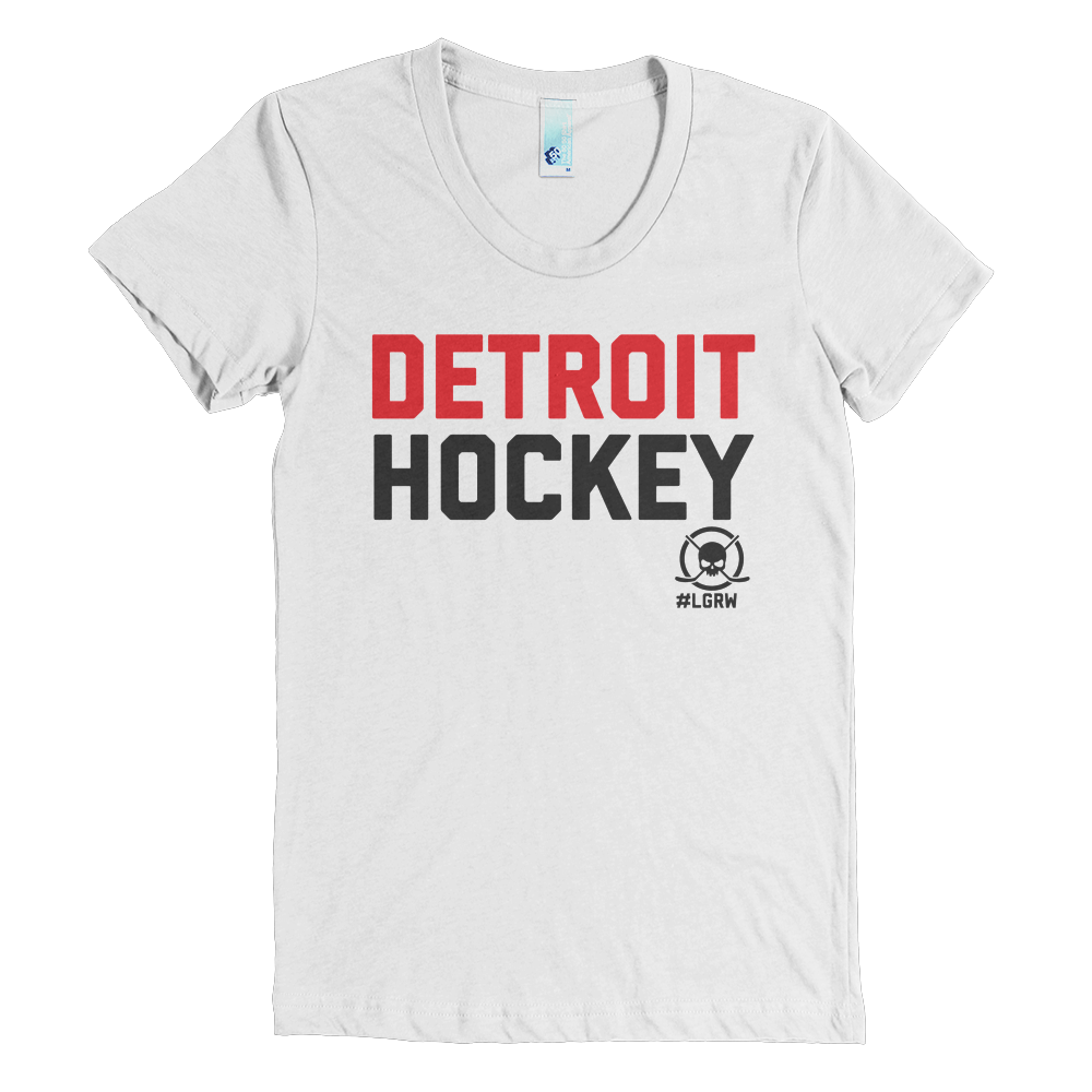 Womens Detroit Hockey T-shirt White