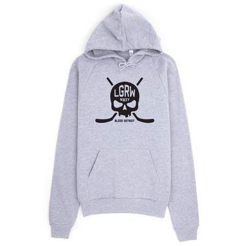 Detroit Hockey Skull Hooded Sweatshirt