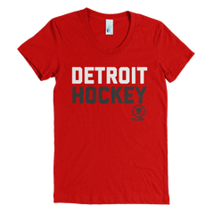 Womens Detroit Hockey T-shirt RED