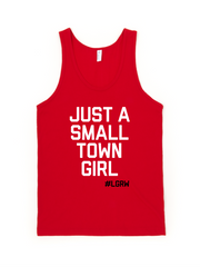 Womens "Just A Small Town Girl" Tank Top - Red